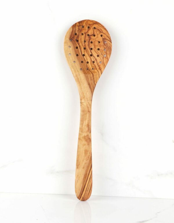 Large Slotted Wooden Spoon with 16 holes