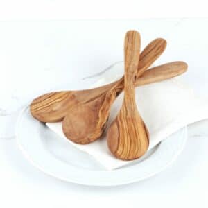 Set of 3 Handmade Olive Wood Spoons for Cooking.