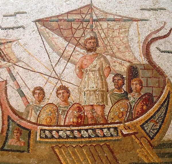 Odysseus and the Sirens Mosaic art