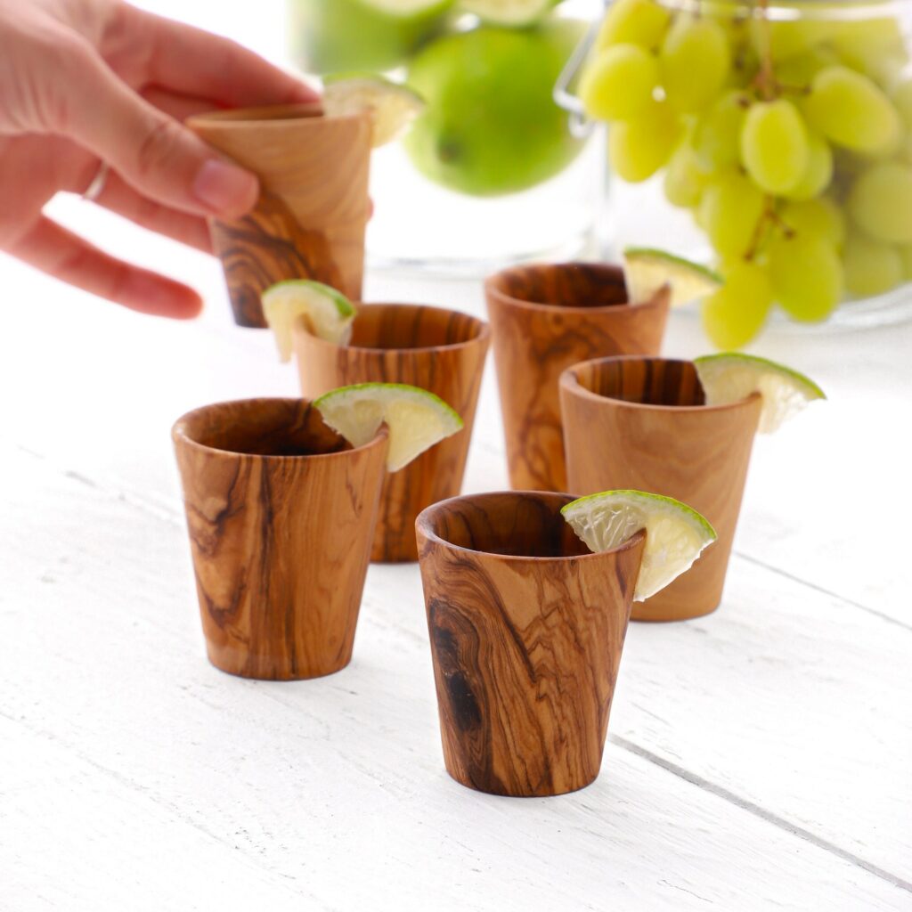 Set Of 6 Handmade Wooden Shot Glasses Artisraw 0992