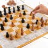 Elegant Marble Chess Set,Wood Carved Chess Pieces - Image 3