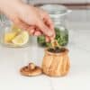 Set of 3 Wood Spice Jars Wooden Lids - Image 3