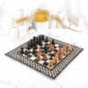 Elegant Marble Chess Set with Wooden Chess Pieces