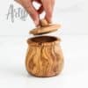 Set of 3 Wood Spice Jars Wooden Lids - Image 4