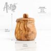 Set of 3 Wood Spice Jars Wooden Lids - Image 2