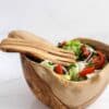 Large Olive Wood Salad Bowl with Salad Forks - Image 3