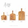 Set of 3 Olive Wood Cutting Boards with Handles - Image 2