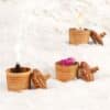 Set of 3 Candle Holders Handmade from Olive Wood - Image 3