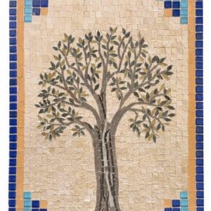 Olive Tree Mural Backsplash Tile. Mosaic Handmade