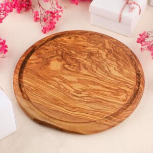 Round Charcuterie Board handmade from Olive Wood