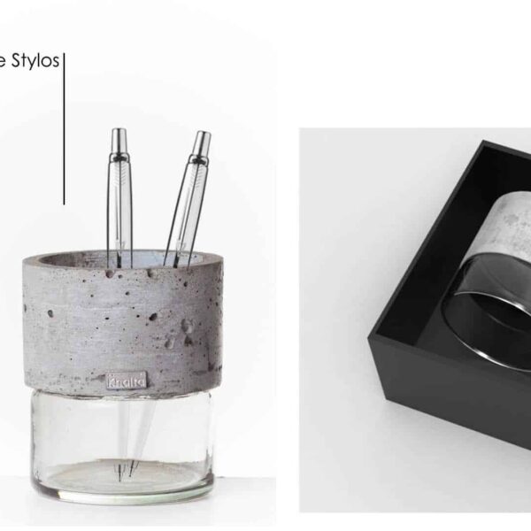 Handmade Concrete Pen Holder Set of 2