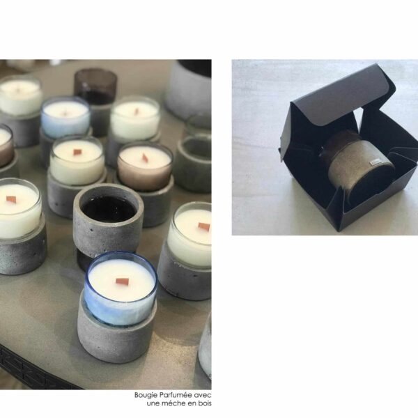 Handmade Concrete Candle Holder Round