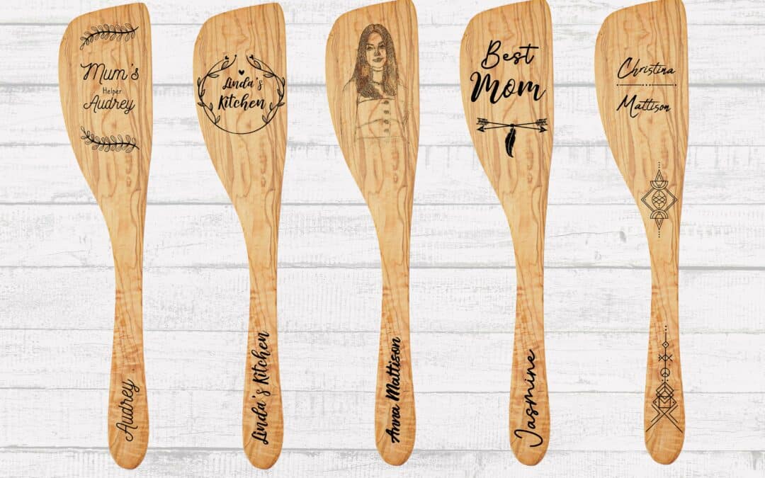 Wooden Spatula. Engraved Cooking Spoon