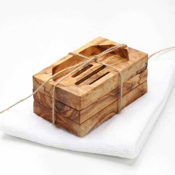 Soap Holder for Kitchen Sink Handmade from Olive Wood