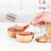 Set of 2 Salt Cellars with Spoon/Spice Jars with Lid and Spoon made of Tunisian Olive Wood (+2 Small Spice Spoon & Free Wood Beeswax) - Image 2