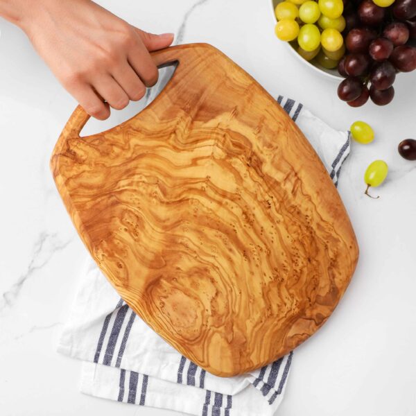 Olive Wood Cutting Board with Handle