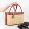 Handmade Top Handle Straw Bag - Image 5