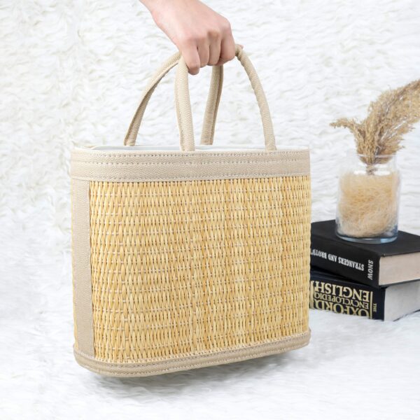 Practical Straw Bag with Handle / Straw Handbag Handmade / Womens Handbag Handmade from Straw