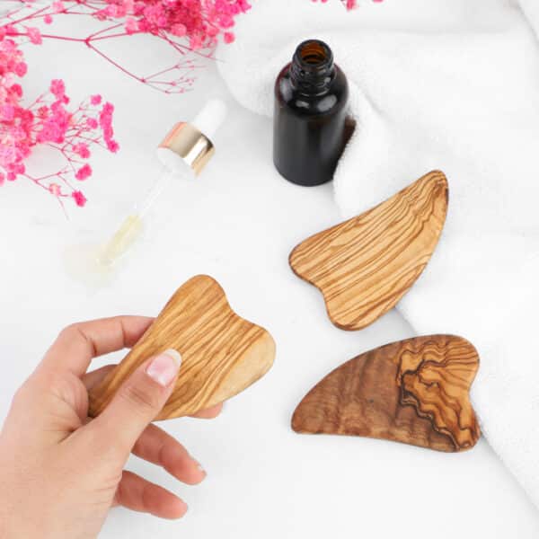 Gua Sha Set of 3 Handmade from Olive Wood Artisraw – Tunisie