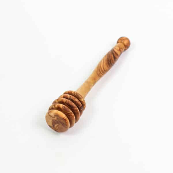 Naturally Made Olive Wood Honey Pot and Honey Dipper Set